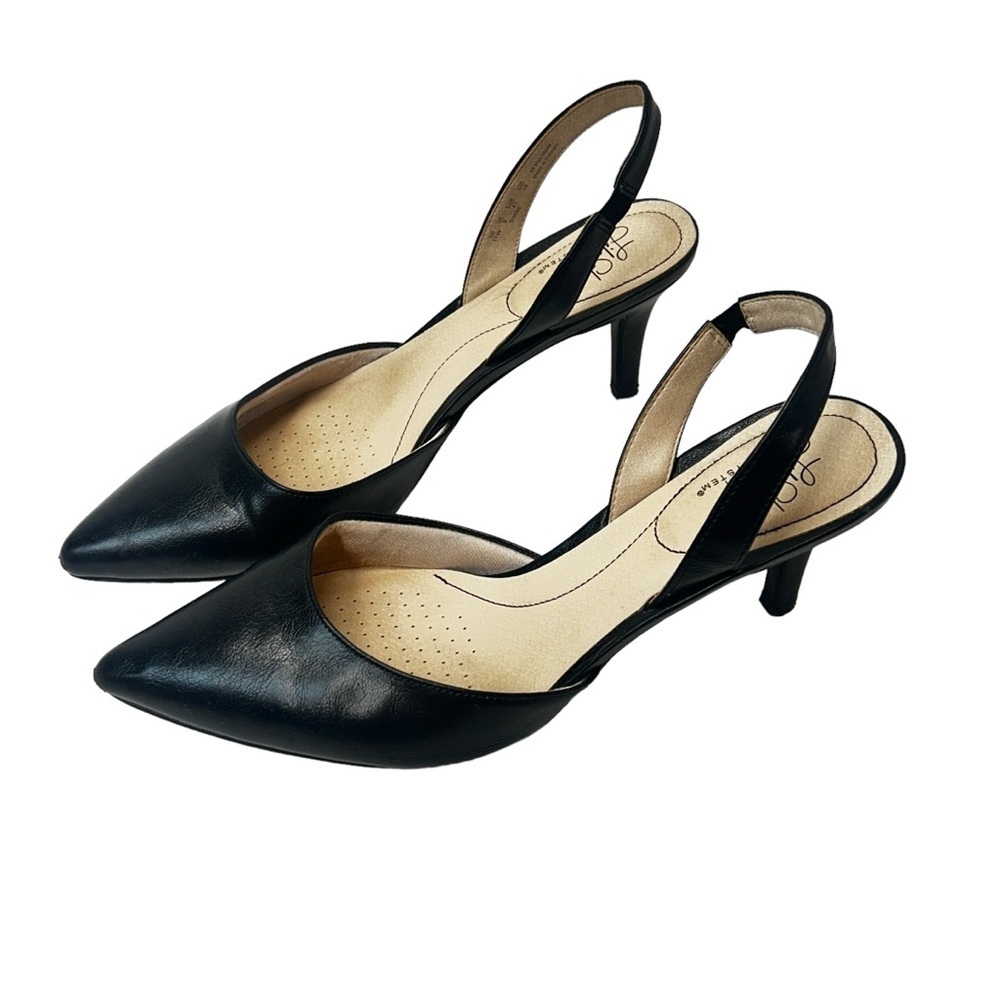 Life Stride Shane Black Pointy Toe Sandal Heel Pump - Picture 4 of 8
